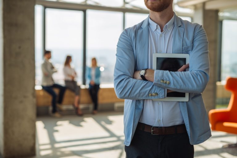 Holding a digital tablet