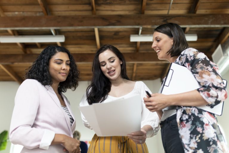 Businesswomen working on a project