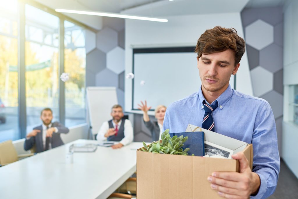 Young Man leaving Job